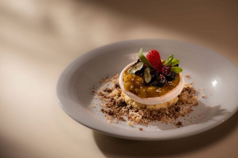 Postre gourmet de Cuevas Eventos