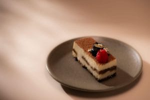 Postre elegante para banquete premium